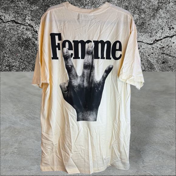 •NEW• Homme + Femme LA • Twisted Fingers Off-White Tee  • 2XL - Picture 2 of 8